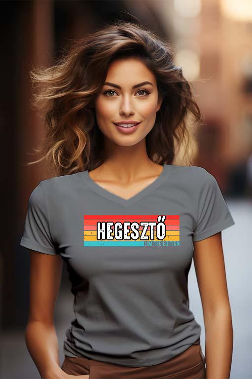 Hegesztő Limited Edition - Hegesztő Női V-nyakú Póló