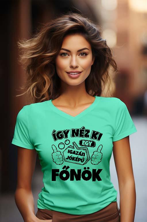 Igazán jóképű Főnök - Főnök Női V-nyakú Póló