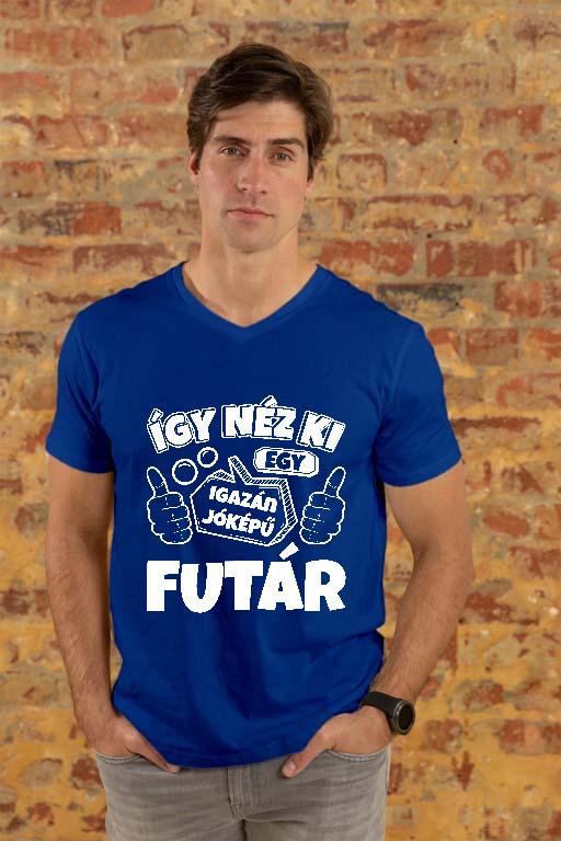 Igazán jóképű Futár - Futár Férfi V-nyakú Póló