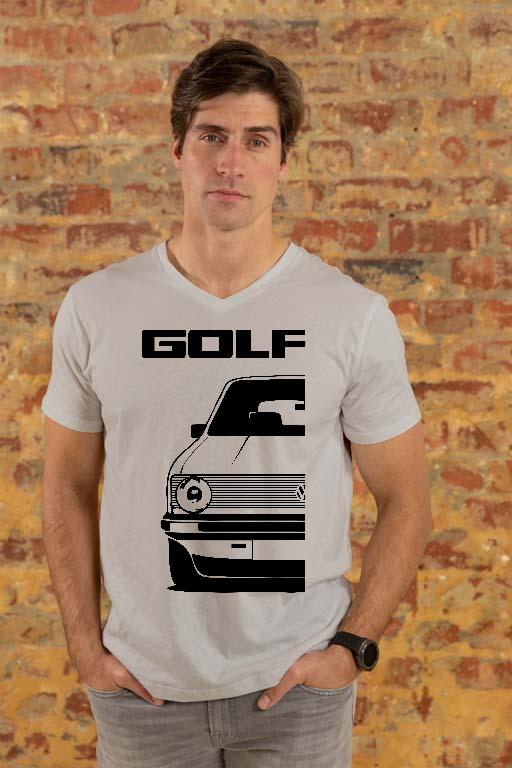 Volkswagen Golf 1 v3 - Volkswagen Golf 1 Férfi V-nyakú Póló