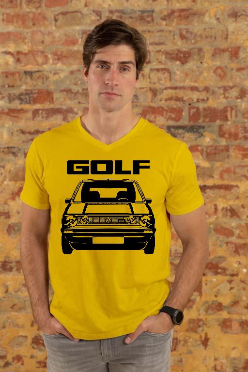 VW Golf 1 v4 - Volkswagen Golf 1 Férfi V-nyakú Póló
