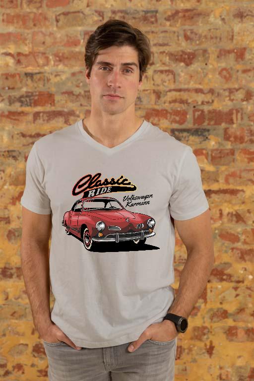 VW Karmann Ghia - Volkswagen Karmann Ghia Férfi V-nyakú Póló