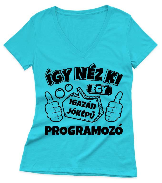 Igazán jóképű Programozó - Programozó Női V-nyakú Póló