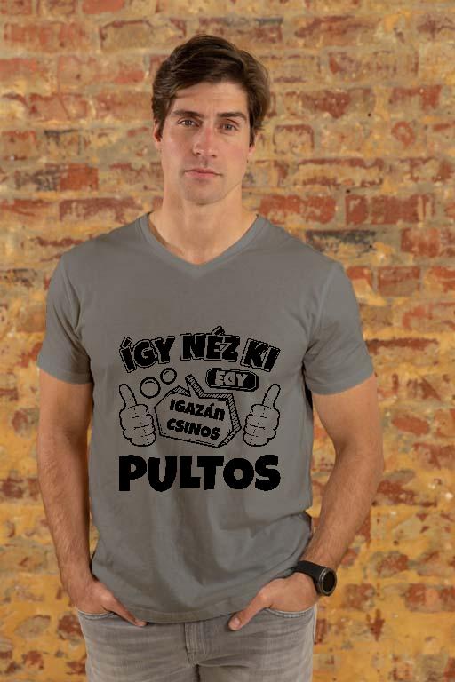 Igazán csinos Pultos - Pultos Férfi V-nyakú Póló