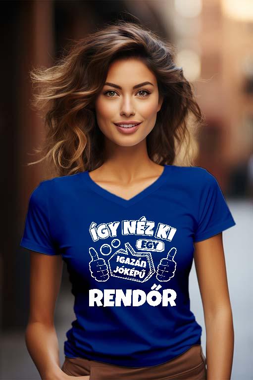Igazán jóképű Rendőr - Rendőr Női V-nyakú Póló
