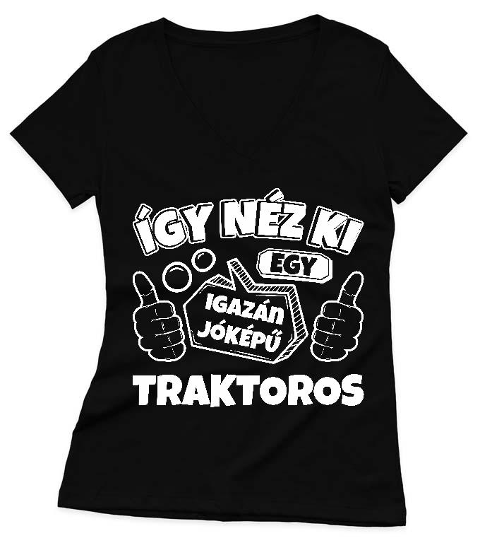 Igazán jóképű Traktoros - Traktoros Női V-nyakú Póló