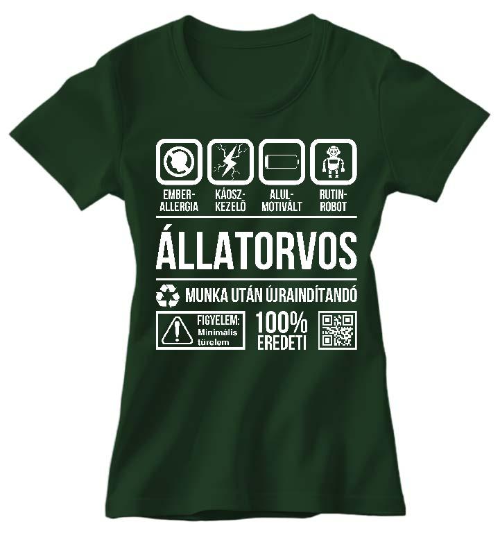 Állatorvos Organic - Állatorvos Női Környakú Póló