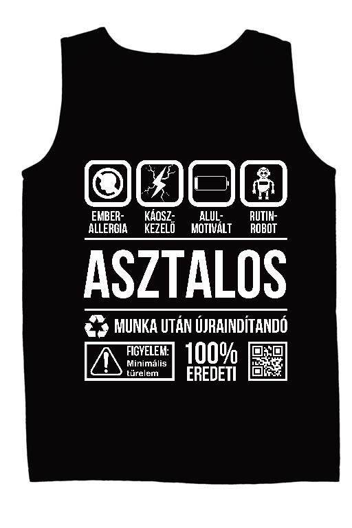 Asztalos Organic - Asztalos Férfi Ujjatlan