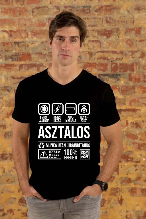 Asztalos Organic - Asztalos Férfi V-nyakú Póló