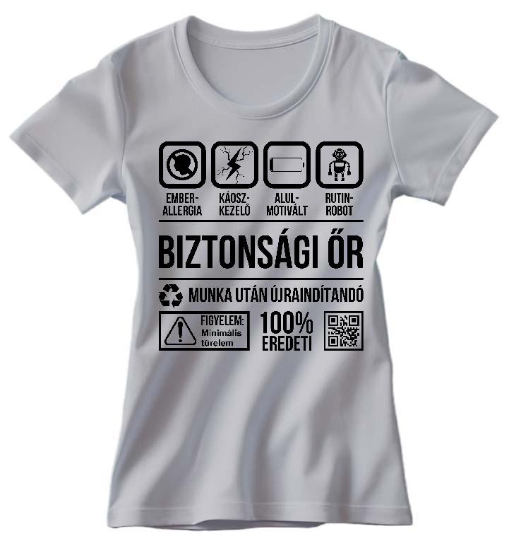 Biztonsági őr Organic - Biztonsági őr Női Környakú Póló