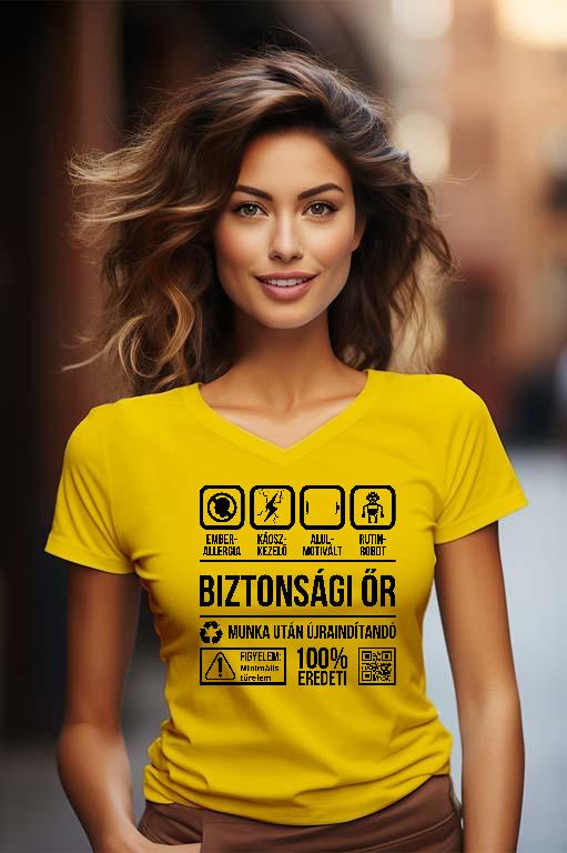 Biztonsági őr Organic - Biztonsági őr Női V-nyakú Póló