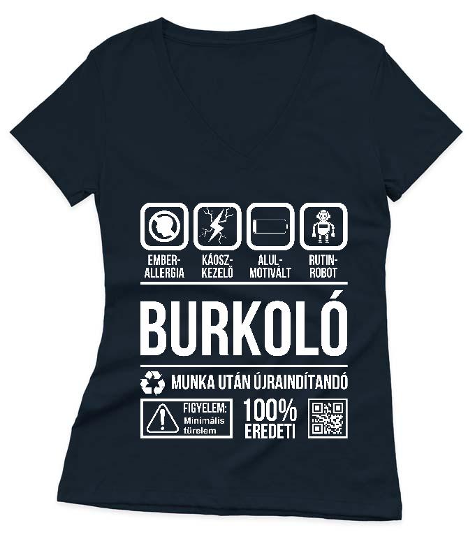 Burkoló Organic - Burkoló Női V-nyakú Póló