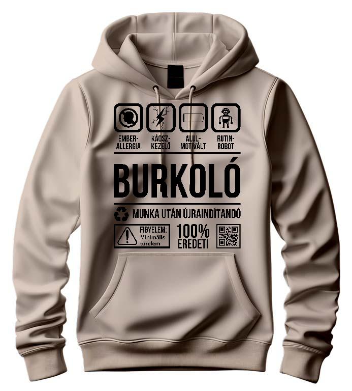 Burkoló Organic - Burkoló Férfi Kapucnis Pulóver