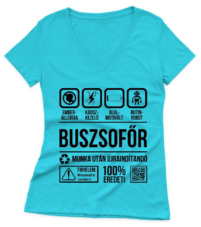 Buszsofőr Organic - Buszsofőr Női V-nyakú Póló