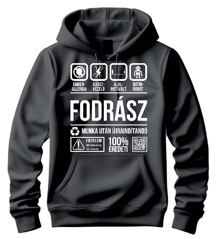 Fodrász Organic - Fodrász Férfi Kapucnis Pulóver