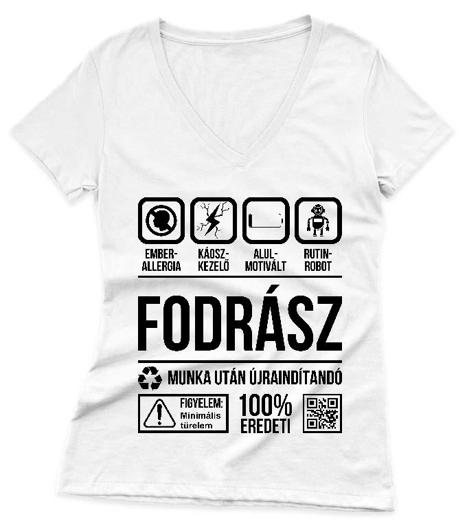 Fodrász Organic - Fodrász Női V-nyakú Póló