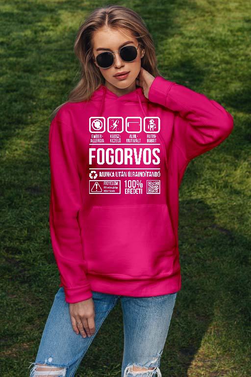 Fogorvos Organic - Fogorvos Női Kapucnis Pulóver
