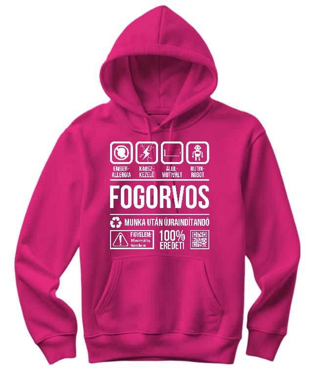 Fogorvos Organic - Fogorvos Női Kapucnis Pulóver