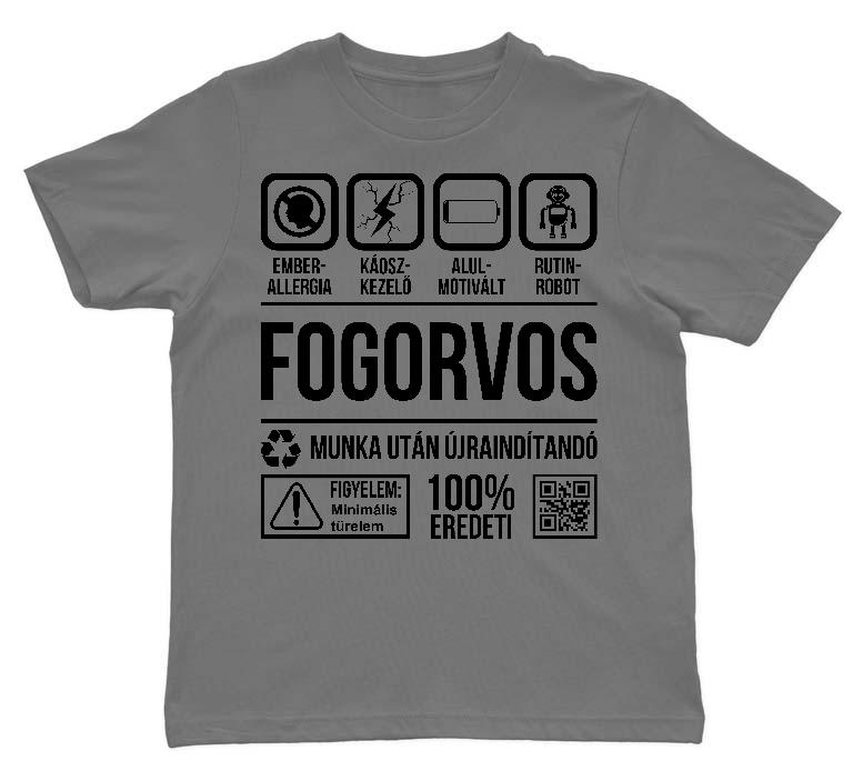 Fogorvos Organic - Fogorvos Gyerek Környakú Póló