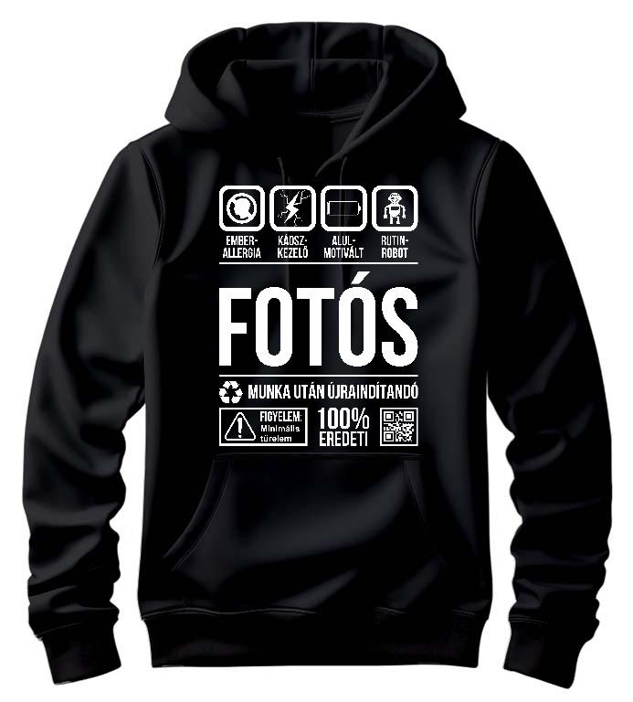 Fotós Organic - Fotós Férfi Kapucnis Pulóver