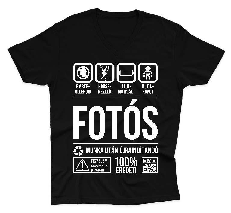 Fotós Organic - Fotós Férfi V-nyakú Póló