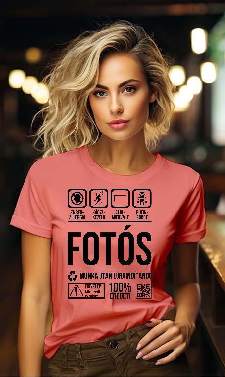 Fotós Organic - Fotós Női Környakú Póló