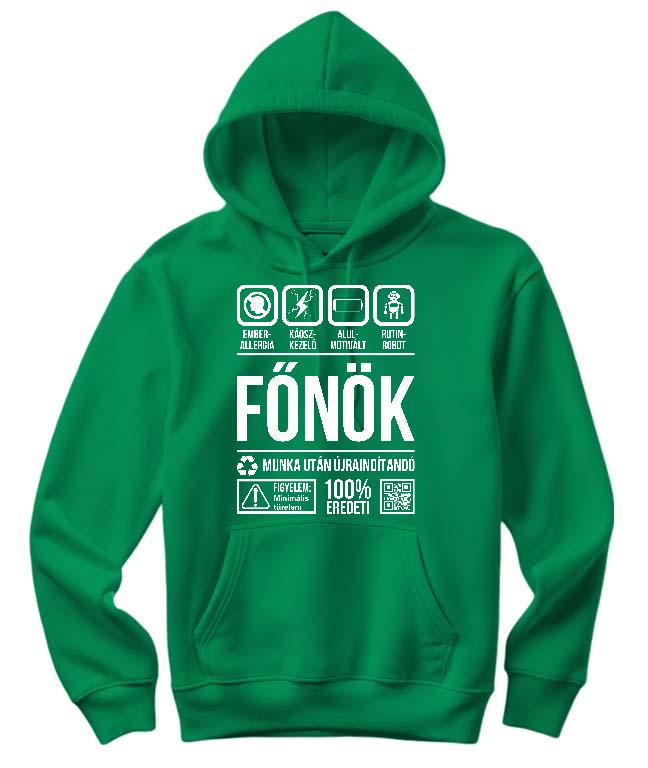 Főnök Organic - Főnök Női Kapucnis Pulóver