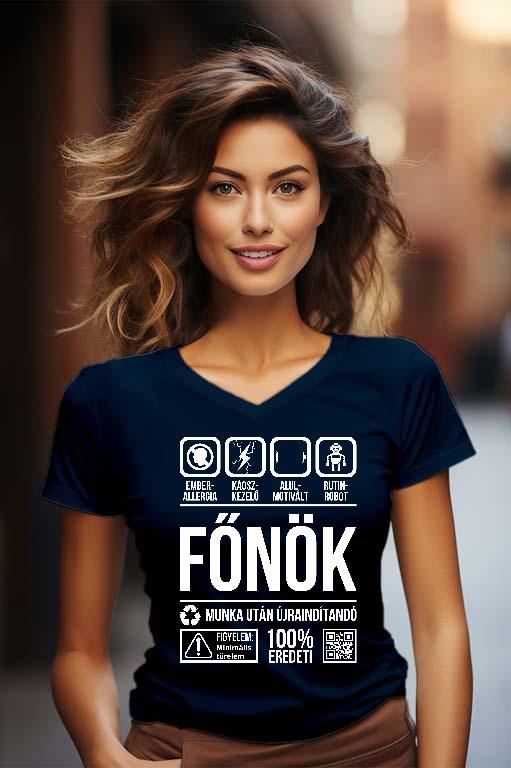 Főnök Organic - Főnök Női V-nyakú Póló