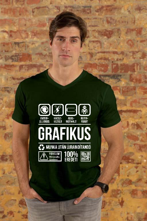 Grafikus Organic - Grafikus Férfi V-nyakú Póló
