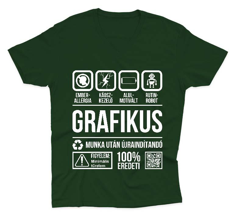 Grafikus Organic - Grafikus Férfi V-nyakú Póló