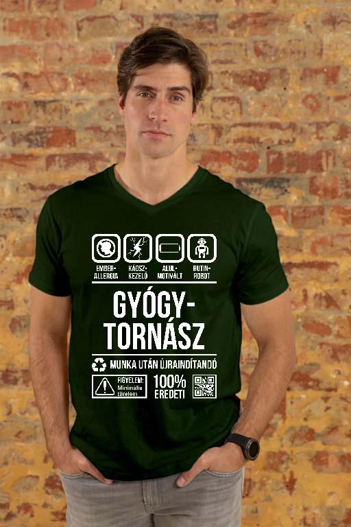 Gyógytornász Organic - Gyógytornász Férfi V-nyakú Póló