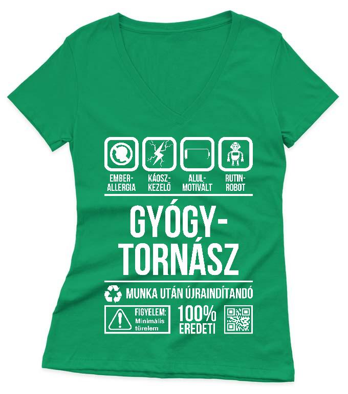 Gyógytornász Organic - Gyógytornász Női V-nyakú Póló