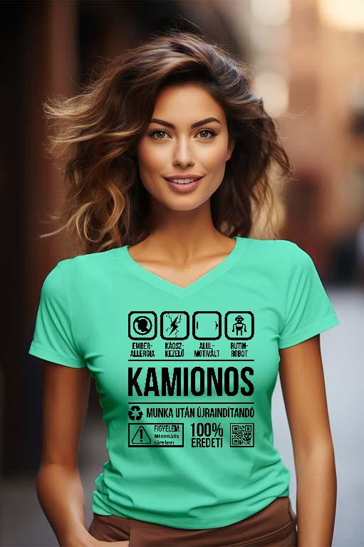 Kamionos Organic - Kamionos Női V-nyakú Póló