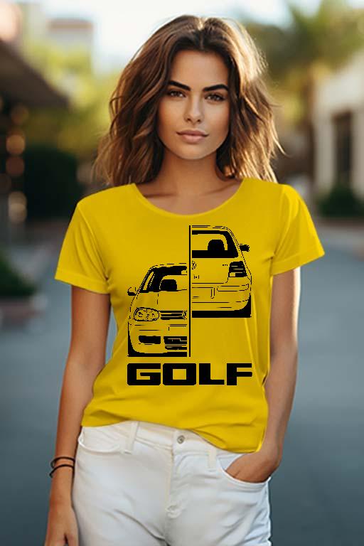Vw Golf 4 Front Back - Volkswagen Golf 4 Női O-nyakú Póló