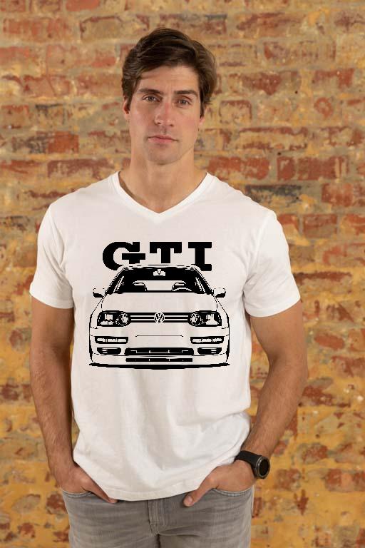 VW Golf 3 GTI - Volkswagen Golf 3 Férfi V-nyakú Póló