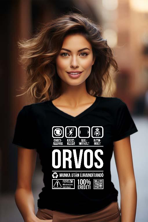 Orvos Organic - Orvos Női V-nyakú Póló