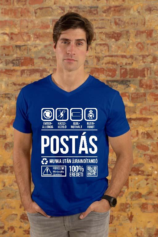 Postás Organic - Postás Férfi V-nyakú Póló