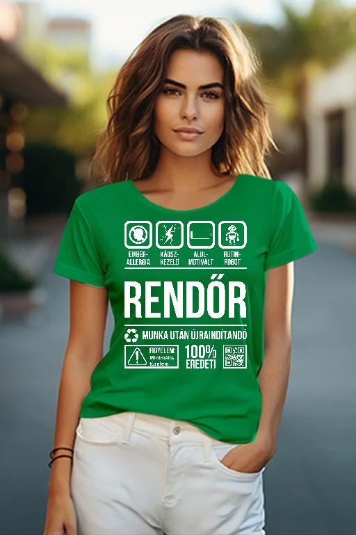 Rendőr Organic - Rendőr Női O-nyakú Póló