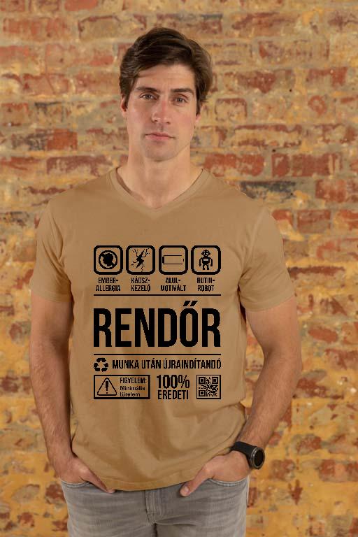 Rendőr Organic - Rendőr Férfi V-nyakú Póló
