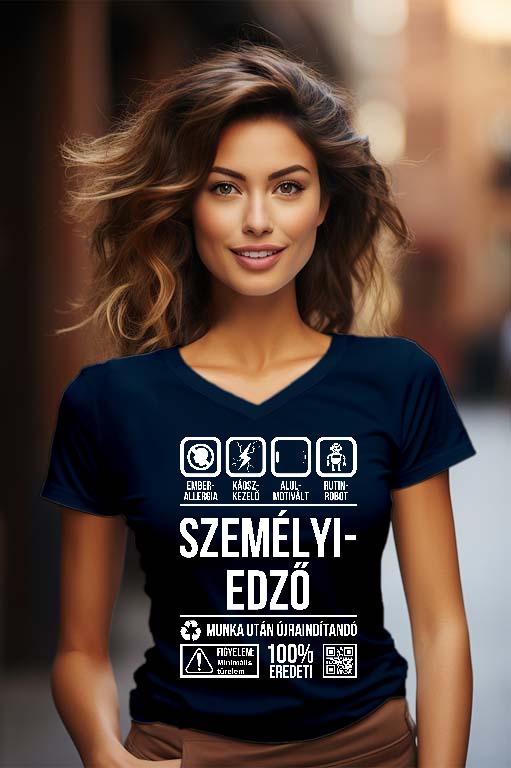 Személyi edző Organic - Személyi edző Női V-nyakú Póló