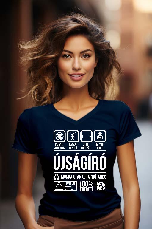 Újságíró Organic - Újságíró Női V-nyakú Póló