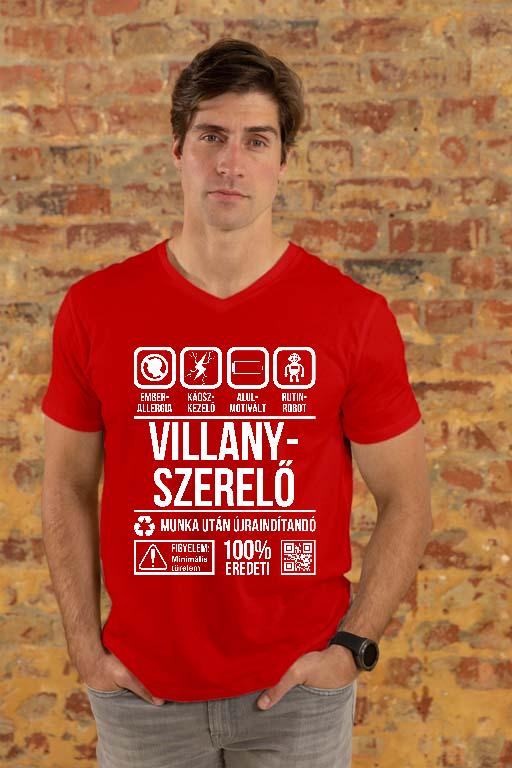 Villanyszerelő Organic - Villanyszerelő Férfi V-nyakú Póló