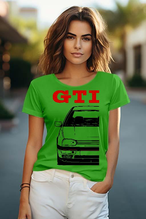 VW Golf 3 GTI Piros - Volkswagen Golf 3 Női O-nyakú Póló