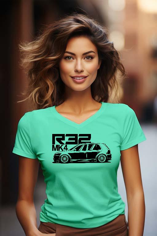 Vw Golf MK4 R32 - Volkswagen Golf 4 Női V-nyakú Póló