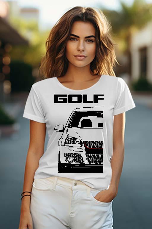 Volkswagen Golf 5 Front - Volkswagen Golf 5 Női O-nyakú Póló
