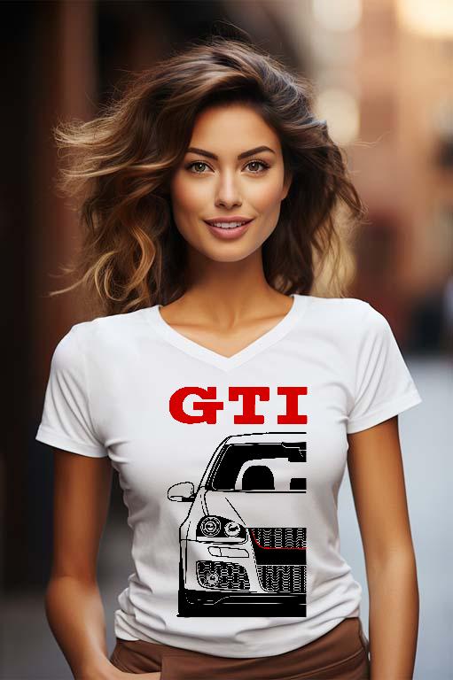 Volkswagen Golf 5 GTI - Volkswagen Golf 5 Női V-nyakú Póló