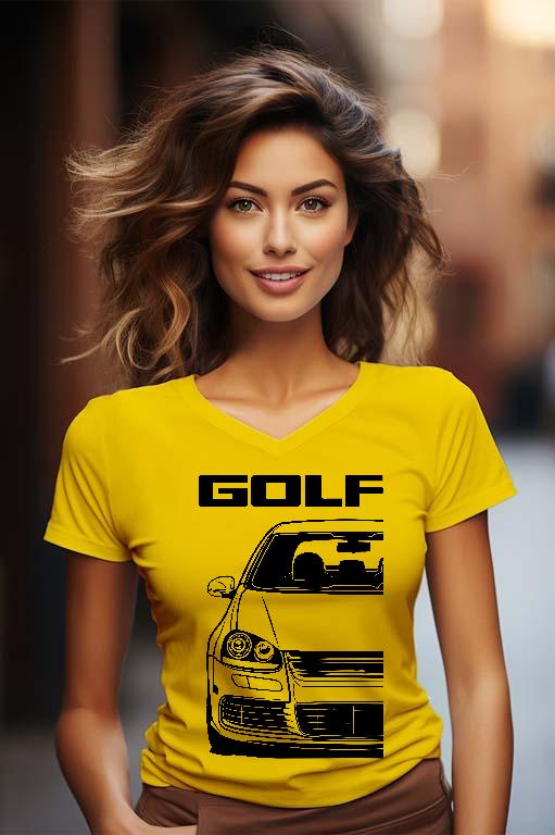 Volkswagen Golf MK5 Front - Volkswagen Golf 5 Női V-nyakú Póló