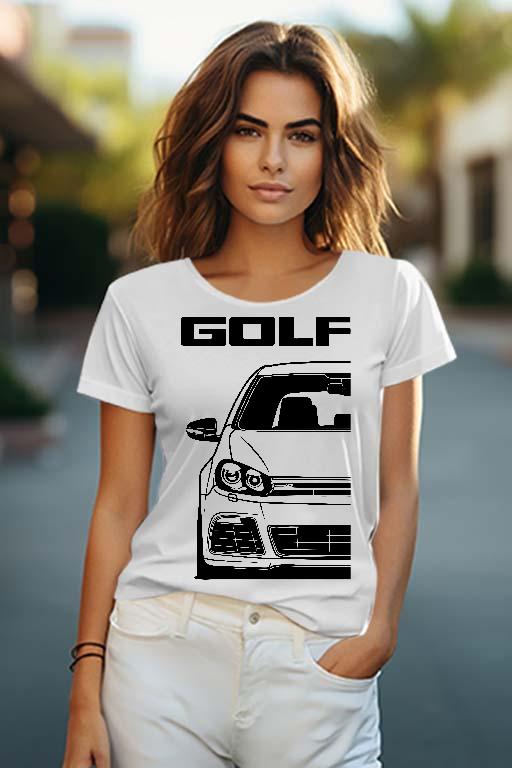 Volkswagen Golf 6 Front - Volkswagen Golf 6 Női O-nyakú Póló