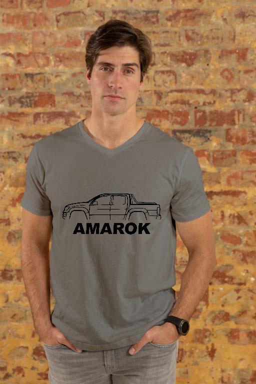 VW Amarok Sziluett - Volkswagen Amarok Férfi V-nyakú Póló