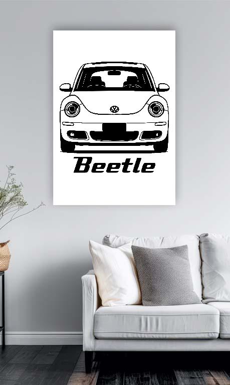 VW New Beetle - Volkswagen Beetle Műanyag tábla